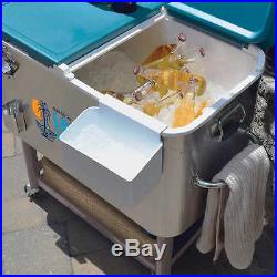 New Tommy Bahama 100 Quart Stainless Steel Rolling Cooler
