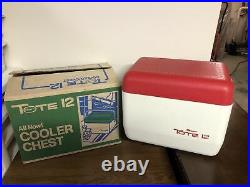 New Vintage GOTT TOTE 12 Cooler Chest USA Made- Red White Authentic
