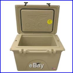 ORCA Coolers 58 Qt Chest Cooler with Flex Grip Handle & Lid Gasket in Tan, ORCT058
