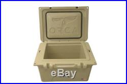 ORCA ORCT026 Durable Roto-Molded Cooler, Tan, 26 Qt Capacity