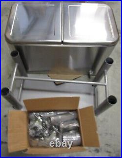 Oakland Living 15 gal Stainless Steel Party Cooler Cart with Drain System