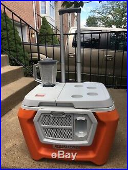 Orange Coolest Cooler With Blender, Bluetooth Speaker, And Accessories