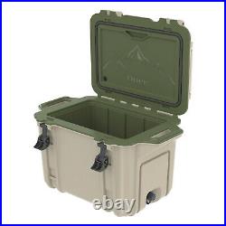 OtterBox Venture Heavy Duty Outdoor Camping Fishing Cooler 45-Quarts, Tan/Green