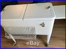 Outdoor 80QT Rolling Party Cooler Cart Ice Chest Patio
