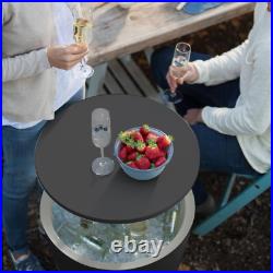 Outdoor Accent Table & Cooler in One, Cool Bar Gray Resin