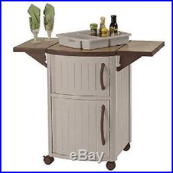 Outdoor BBQ Prep Station Patio Deck Portable Cabinet Barbecue Counter Bar Pool