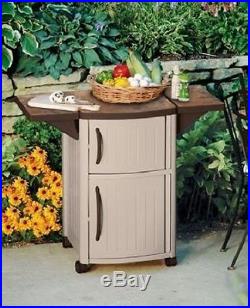 Outdoor BBQ Prep Station Patio Deck Portable Cabinet Barbecue Counter Bar Pool