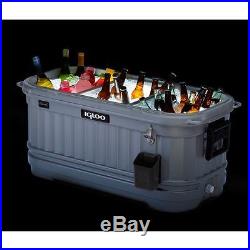 Outdoor Backyard Bar Wheeled Cooler LED Lights Igloo Party Ice Chest Tailgate