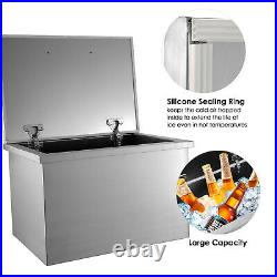 Outdoor Drop In Ice Chest Built-in Stainless Steel Ice Bucket With Removable Lid