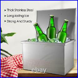 Outdoor Drop In Ice Chest Built-in Stainless Steel Ice Bucket With Removable Lid