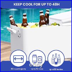 Outdoor Garden Drink Cooler Cart Rolling Ice Chest Poolside Party Bottle Opener