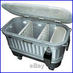 Outdoor Ice Chest Cooler Patio Party Bar 125 Quarts Drinks Rolling Deck Igloo