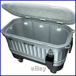 Outdoor Ice Chest Cooler Patio Party Bar 125 Quarts Drinks Rolling Deck Igloo