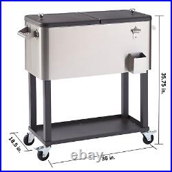 Outdoor Indoor Stainless-Steel Cooler with Cover