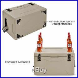 Outdoor Insulated Fishing Hunting Cooler Ice Chest Heavy Duty 64 Quart Grey