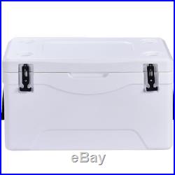 Outdoor Insulated Fishing Hunting Cooler Ice Chest Heavy Duty 64 Quart White