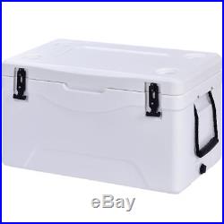 Outdoor Insulated Fishing Hunting Cooler Ice Chest Heavy Duty 64 Quart White