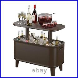 Outdoor Patio Beer Wine Cooler Bar Side Table Beverage Chiller Ice Chest