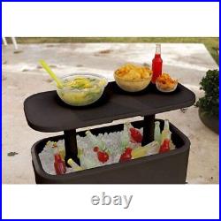 Outdoor Patio Beer Wine Cooler Bar Side Table Beverage Chiller Ice Chest