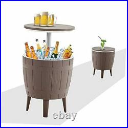 Outdoor Patio Cooler Bar, Outdoor Patio Furniture and Hot Tub Side Taupe