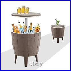 Outdoor Patio Cooler Bar, Outdoor Patio Furniture and Hot Tub Side Taupe