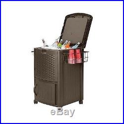 Outdoor Patio Cooler Ice Chest Deck Party Picnic Large Sturdy Resin Wicker Roomy