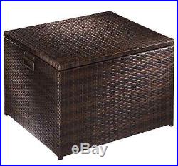 Outdoor Patio Cooler Wicker Resin Party Bar Cart Pool Deck Ice Chest Portable