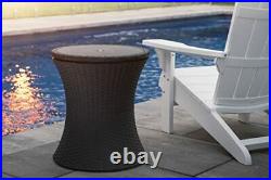Outdoor Patio Furniture and Hot Tub Side Table with 7.5 Gallon Beer and Brown