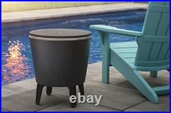 Outdoor Patio Furniture and Hot Tub Side Table with 7.5 Gallon Beer and Grey