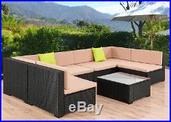 Outdoor Patio Sofa Set Rattan Wicker Garden Sectional Cushioned Furniture Couch