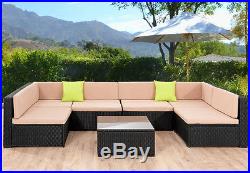 Outdoor Patio Sofa Set Rattan Wicker Garden Sectional Cushioned Furniture Couch