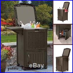 Outdoor Portable Wicker Ice Chest Cooler Storage Patio Pool Party Bar 77-quart