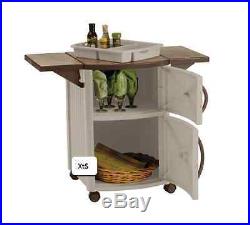 Outdoor Prep Furniture Drink Serving Counter Patio Bar Portable Storage Cabinet