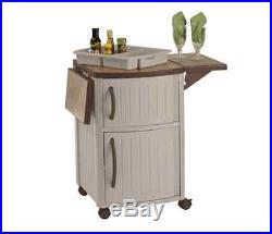 Outdoor Prep Furniture Drink Serving Counter Patio Bar Portable Storage Cabinet