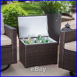 Outdoor Wicker Cooler Patio Ice Chest Bar Party Pool Beverage Portable Cabinet
