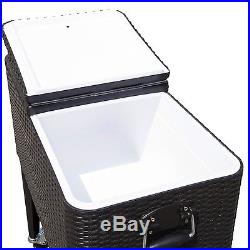 Outsunny 80 QT Rolling Ice Chest Portable Patio Party Drink Cooler Cart. New