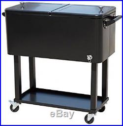 Outsunny B2-0011 Rolling Ice Chest Portable Patio Party Drink Cooler Cart
