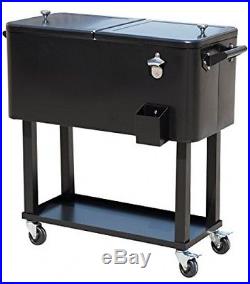 Outsunny B2-0011 Rolling Ice Chest Portable Patio Party Drink Cooler Cart