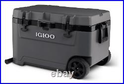 Overland 72 Quart Ice Chest Cooler with Wheels, Gray