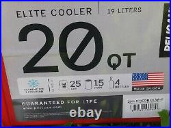 PELICAN Elite Cooler 20 Quart USA Red White Blue Extreme Ice Retention NEW