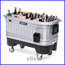 Party Bar Cooler Rolling 125 Quart Outdoor Patio Chest Yard Portable Ice Drinks