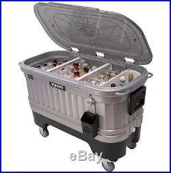 Party Bar Cooler Rolling 125 Quart Outdoor Patio Chest Yard Portable Ice Drinks