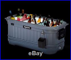 Party Cooler Bar Rolling 125 Qt Patio Outdoor Deck Chest Portable Illuminated
