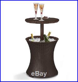 Party Cooler Cocktail Table Pool Poolside Ice Chest Patio Deck Bar Rattan New