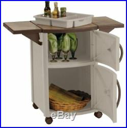 Patio Cabinet And Prep Station Outdoor Serving Storage Cart Bar BBQ Easy NEW