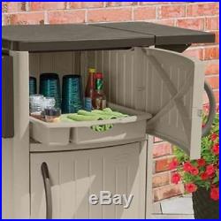 Patio Cabinet And Prep Station Outdoor Serving Storage Cart Bar BBQ Easy NEW