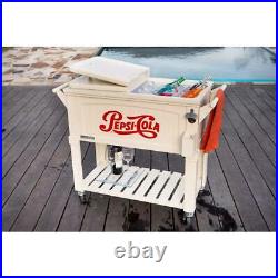 Patio Chest Cooler 80 Qt. Rolling Injected Foam with Built-In Drainage Dispenser