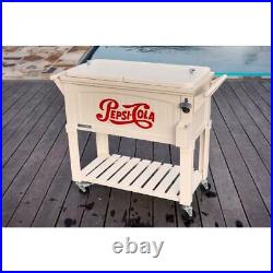 Patio Chest Cooler 80 Qt. Rolling Injected Foam with Built-In Drainage Dispenser