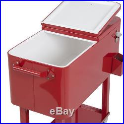 Patio Cooler Cart Outdoor Rolling Fridge Icebox Garden Portable Refrigerant Out