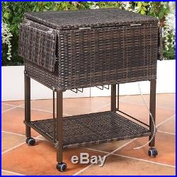 Patio Cooler Cart Rolling Party Ice Chest Portable Outdoor Beverage Drink Pool